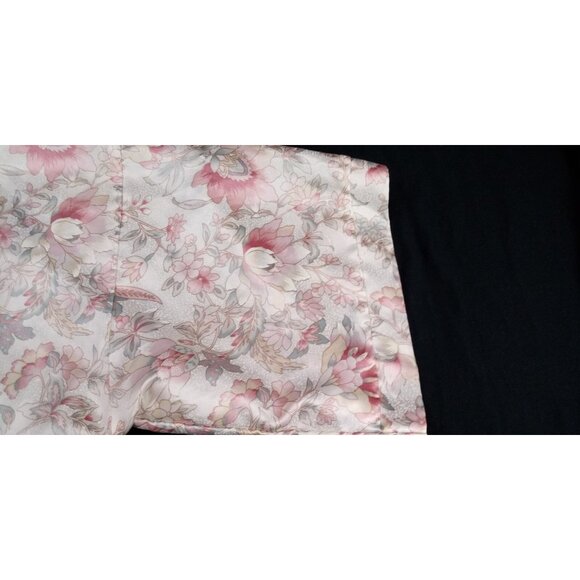 CELSA Floral Pink Short Robe Satin Finish Adjustable Strap Short Sleeve Size M/L - Picture 8 of 15